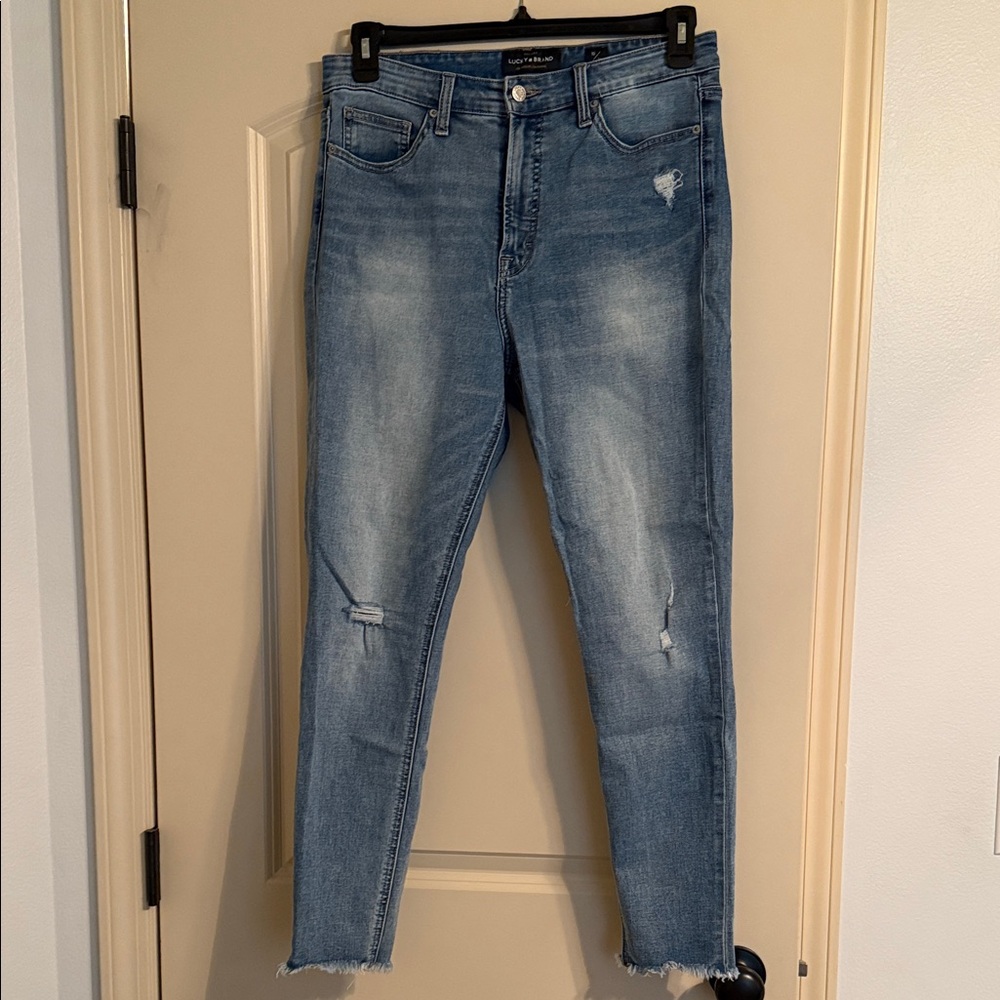 Lucky Brand Light Blue Distressed Ankle Jeans